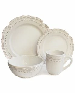 Jay Imports American Atelier Victoria White 16pc Dinnerware Set, Service For 4 Home