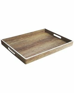 Jay Imports Poplar Finish Tray Home Baskets & Boxes
