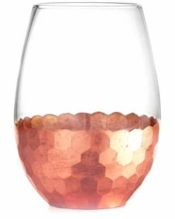 Jay Imports Jay Import Set Of 4 Copper Glam 20oz Stemless Glasses Home Drinkware