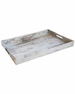 Jay Imports Birch Wood Finish Tray Home Baskets & Boxes