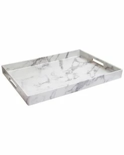 Jay Imports Marble-Look Tray Home Baskets & Boxes