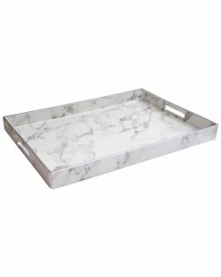 Jay Imports Marble Tray Home Baskets & Boxes