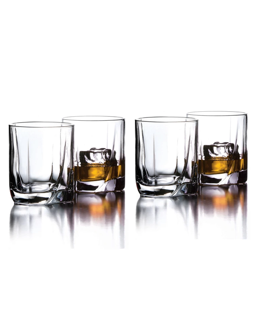 Jay Imports Luna Set Of Four 9oz Old Fashion Glasses Home Drinkware