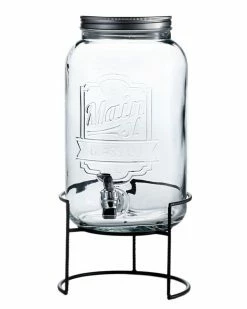 Jay Imports Main Street Embossed 2 Gal Beverage Dispenser Home Bar Carts & Accessories
