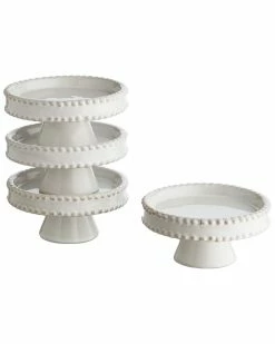 Jay Imports Jay Import Bianca Set Of Four 4in Cupcake Pedestal Plates Home Serveware