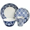 Jay Imports American Atelier Pirouette Blue/White 16pc Dinnerware Set Home