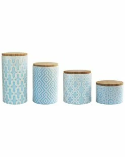 Jay Imports Arabesque 4pc Canister Set Home Kitchen & Pantry Storage