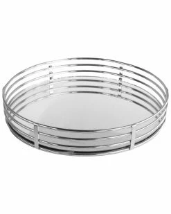 Jay Imports 15in Circle Silver Tray Home Serveware