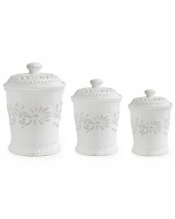 Jay Imports Jay Import Bianca Leaf Set Of 3 Canisters Home Kitchen & Pantry Storage