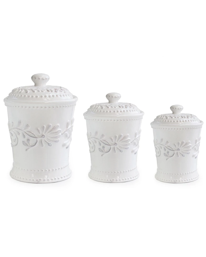 Jay Imports Jay Import Bianca Leaf Set Of 3 Canisters Home Kitchen & Pantry Storage