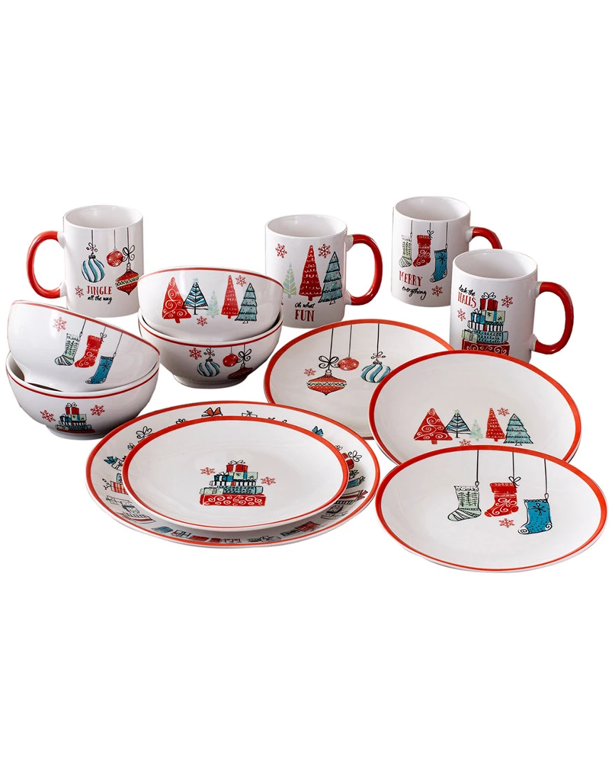 Jay Imports Holiday Gift 16pc Dinnerware Set Home Seasonal