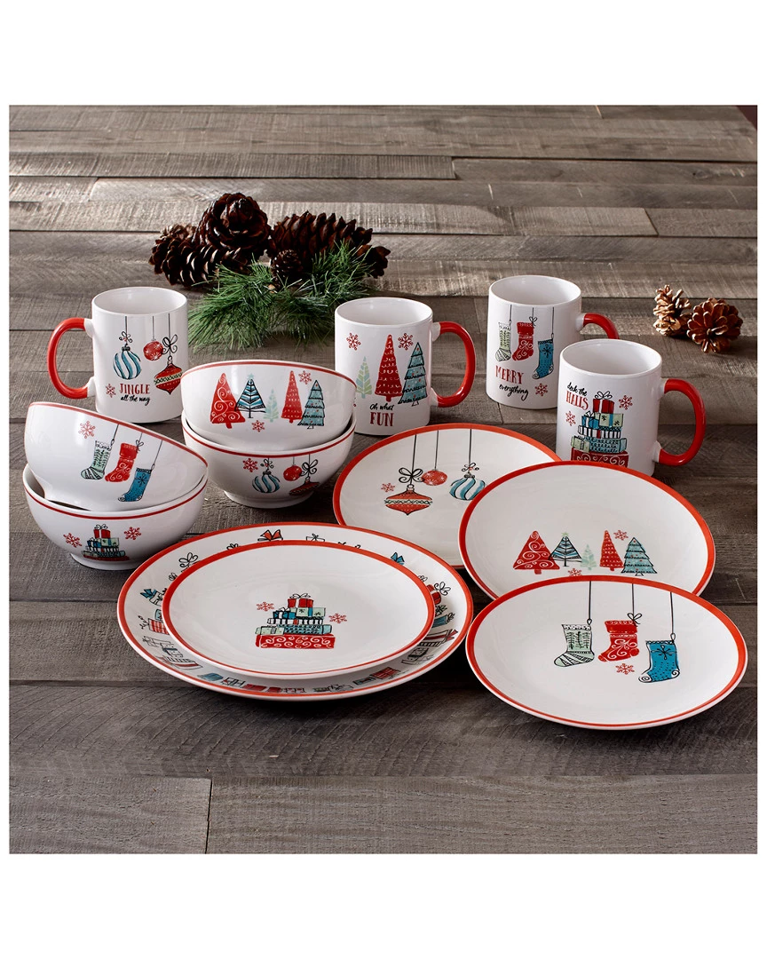 Jay Imports Holiday Gift 16pc Dinnerware Set Home Seasonal - Image 2