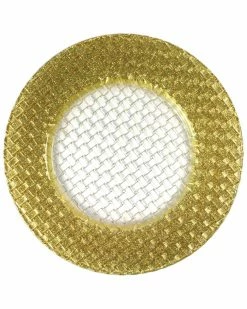 Jay Imports Jay Import Braid Gold Glitter Charger Home Dinnerware