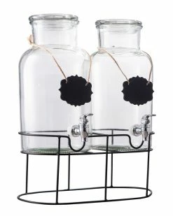 Jay Imports Jay Import Sierra Chalkboard Set Of 2 Dispensers Home Bar Carts & Accessories
