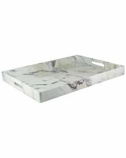 Jay Imports Marble Swirl Rectangular Tray Home Serveware