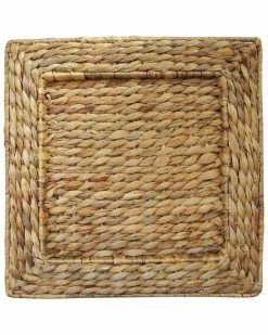 Jay Imports Set Of 4 Water Hyacinth Charger Plates Home Dinnerware