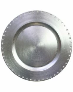 Jay Imports Jay Import Silver Jewels Rim Charger Plate Home Dinnerware